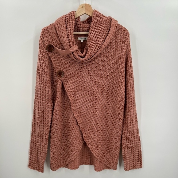 Miracle Knit Wrap Button Sweaters Ladies Size M/L - Picture 3 of 7